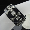 Leder Handgelenk Band Handgefertigte Schmuck Antike Herren Schwarz Echt Leder Armbänder BGL-029